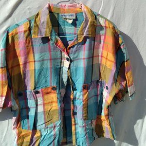 Mainframe Ladies Large Multicolored Button down top